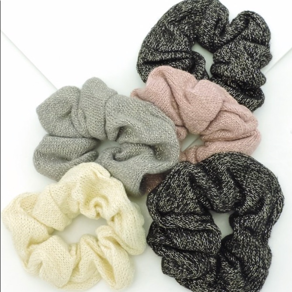 Sparkle Knit Scrunchies